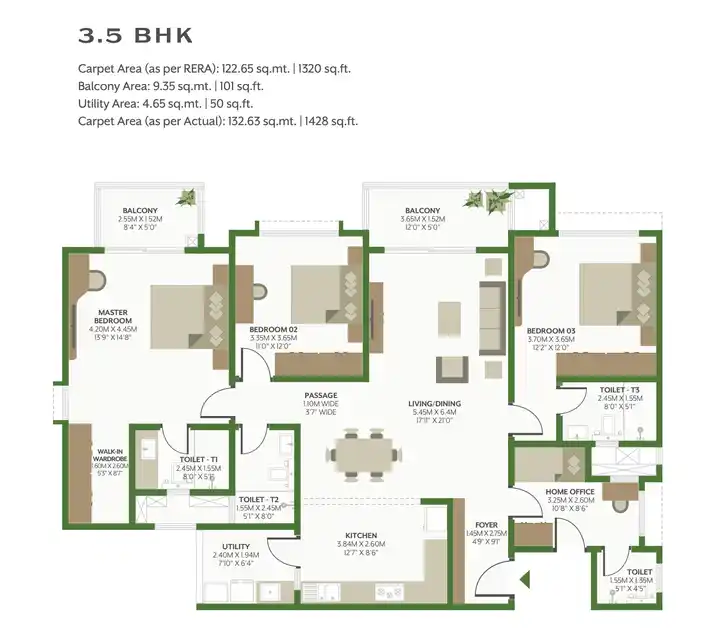 alembic cloud forest 3.5 bhk floor plan